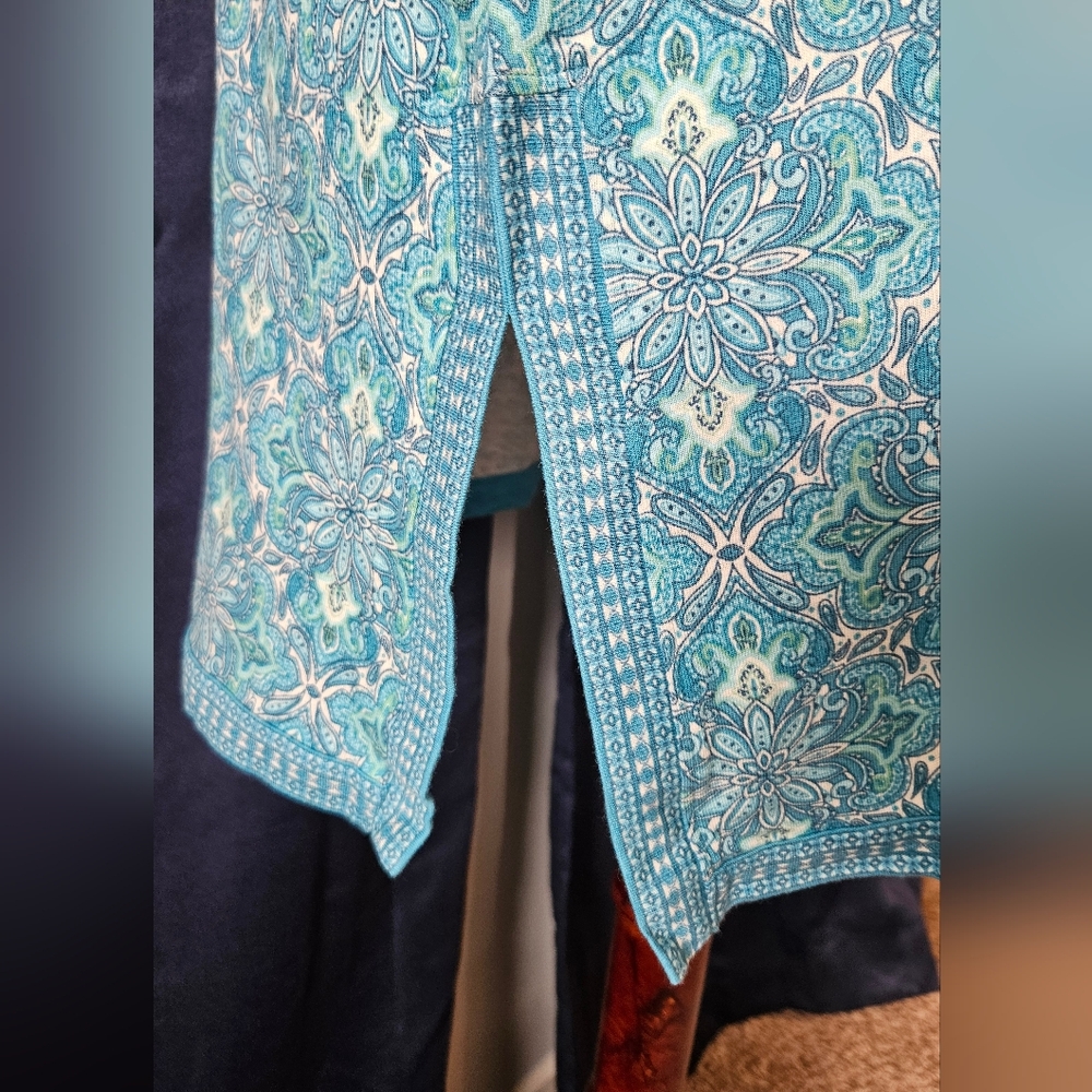 J. Jill Linen Blend Printed Tunic Tee Plus Size 3X - Picture 3 of 10